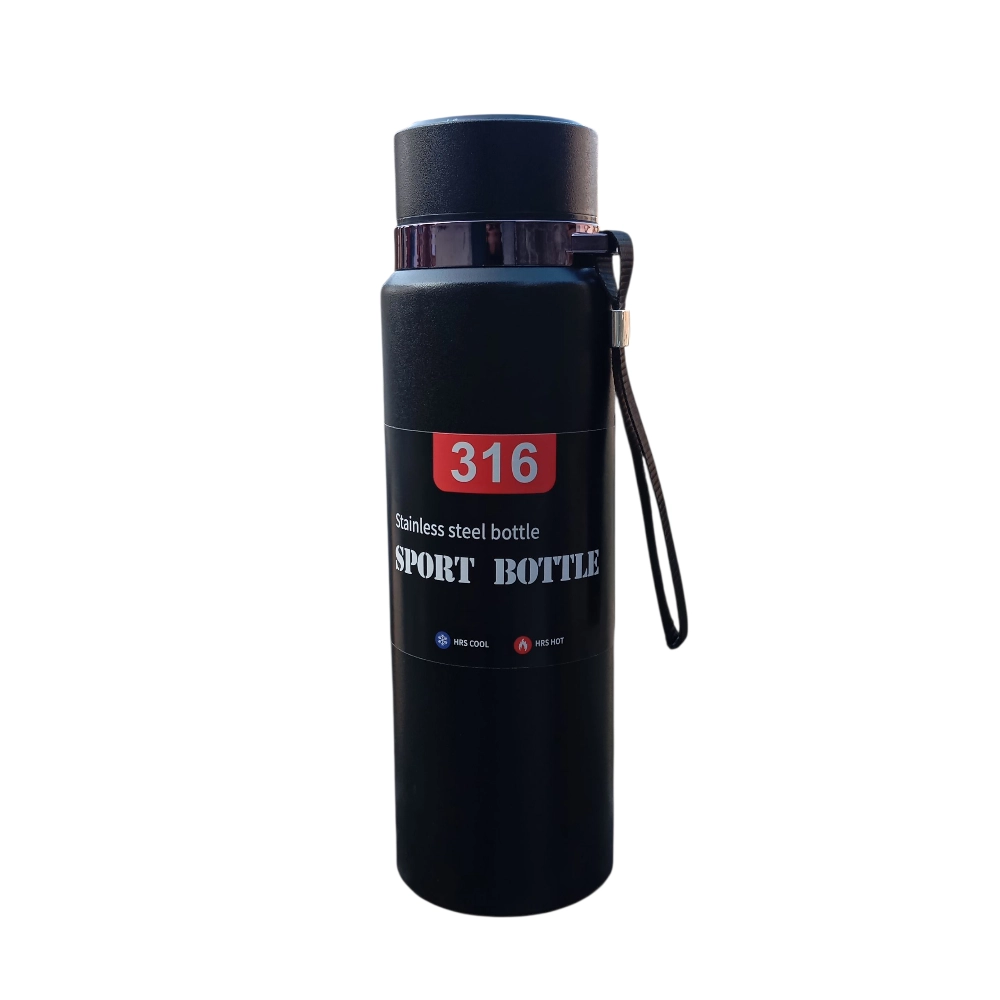 Temperature Display Water Bottle – Black, 800ml